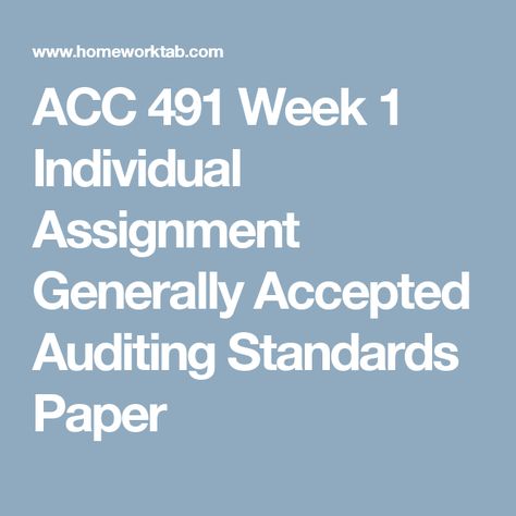 Generally accepted auditing standards